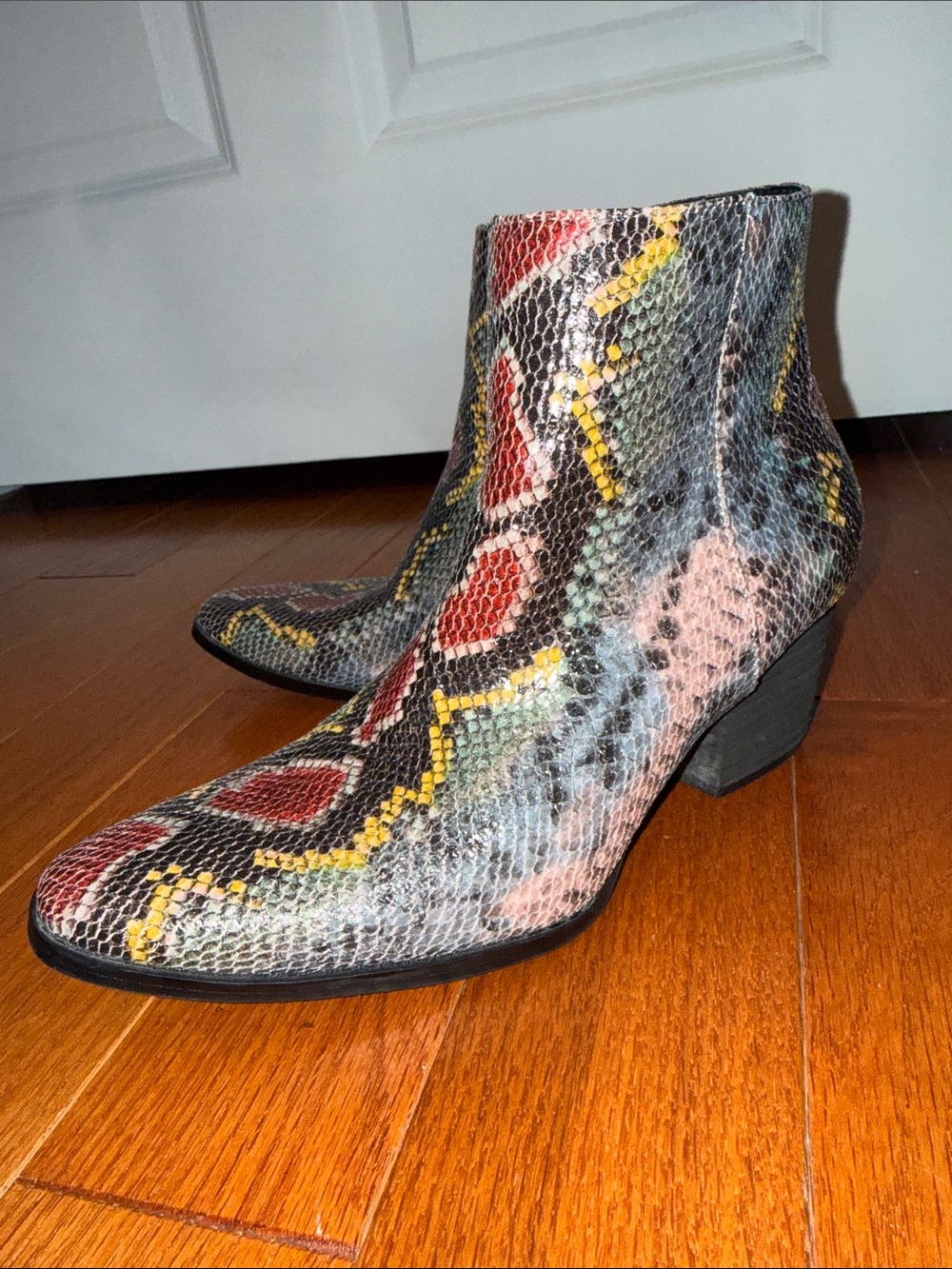 Coconuts by Matisse Spade Multicolor Snakeskin Ankle Booties 6.5
